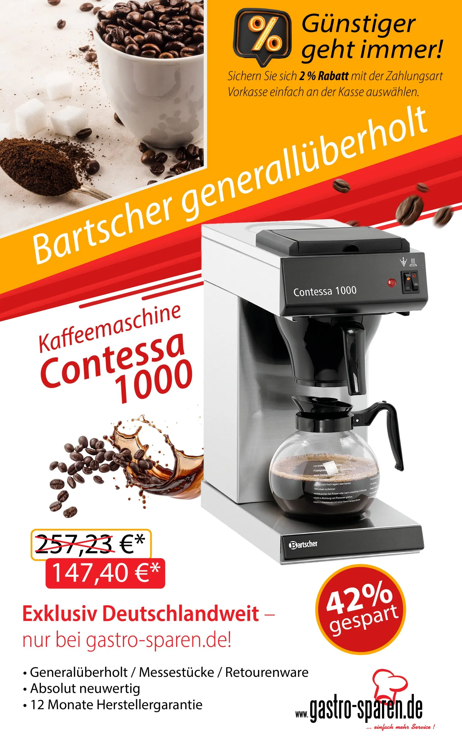 Bartscher generalüberholt Kaffeemaschine Contessa 1000