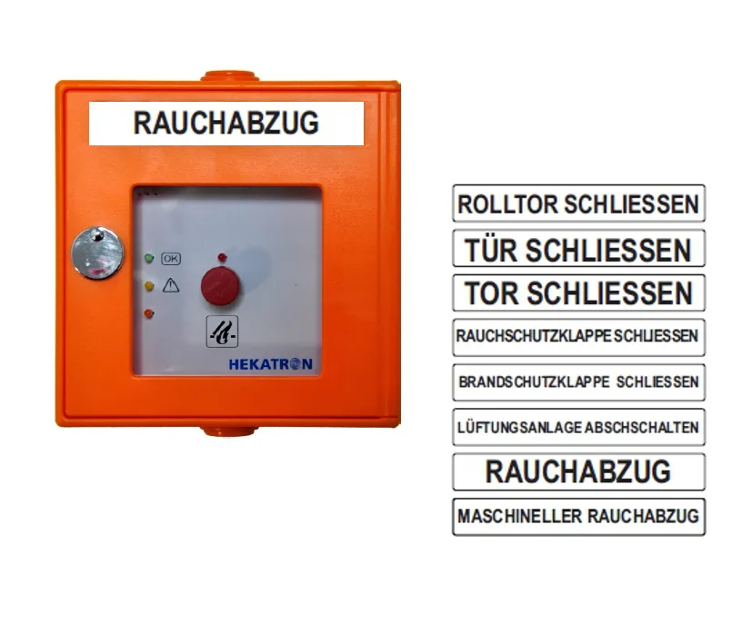 Hausalarm Alarmtaster ORANGE 130x130x31mm Handmelder RAUCHABZUG BRANDSCHUTZKLAPPE LÜFTUNGSANLAGE ROLLTOR
