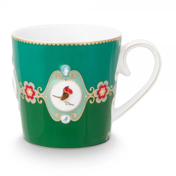 Pip Studio Henkelbecher Love Birds Emerald-Green (250ml)