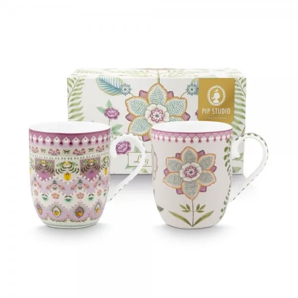 Pip Studio Henkelbecher-Set Lily & Lotus Lila (145ml) (2-teilig)