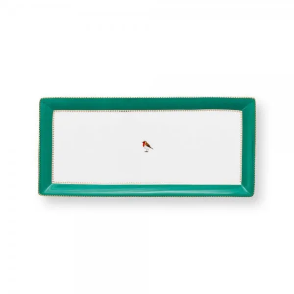 Pip Studio Kuchenplatte Love Birds Rechteckig Emerald (33,3x15,5cm)
