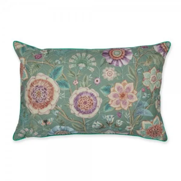 Pip Studio Zierkissen Quilted Viva Las Flores Grün (45x70cm)