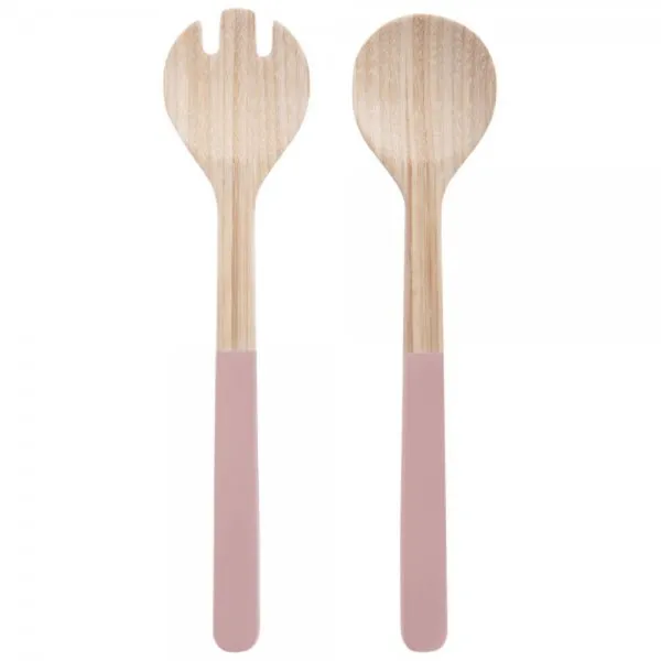 Present Time Salatbesteck Puro Bambusholz Faded Pink