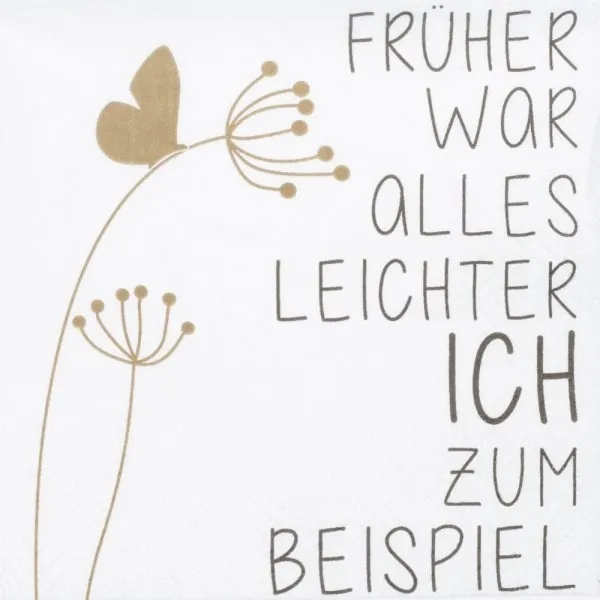 Räder Design Cocktailserviette Früher War Alles Leichter Ich Zum Beispiel (20-teilig)