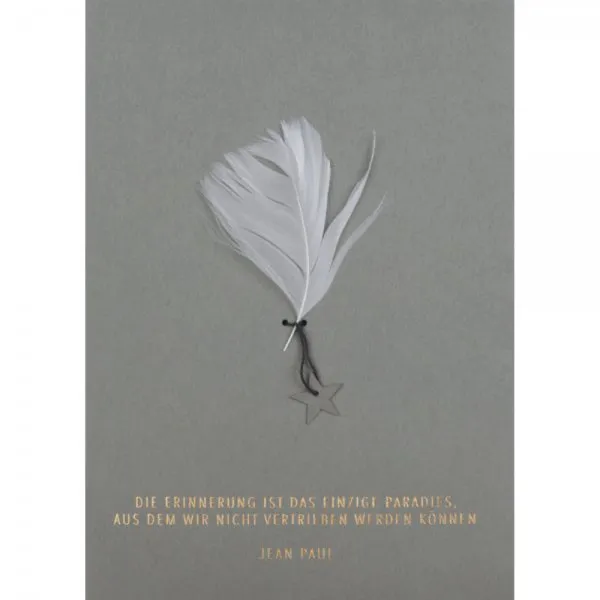 Räder Design Karte Beileidskarte Feder Die Erinnerung Ist Das Einzige