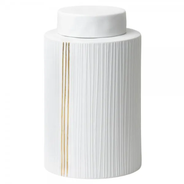 Räder Design Porzellandose Living Streifen Weiß-Gold