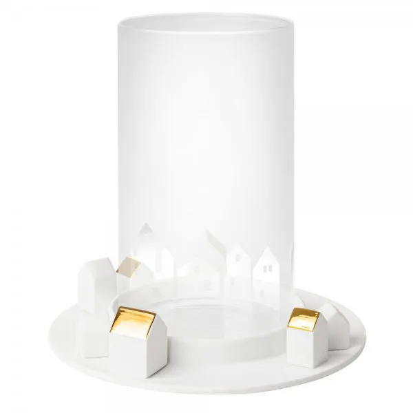 Räder Design Windlicht Blockkerzenhalter Lichterdorf