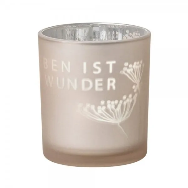 Räder Design Windlicht Wundergarten Glanzlicht Das Leben ist Taupe (8cm)