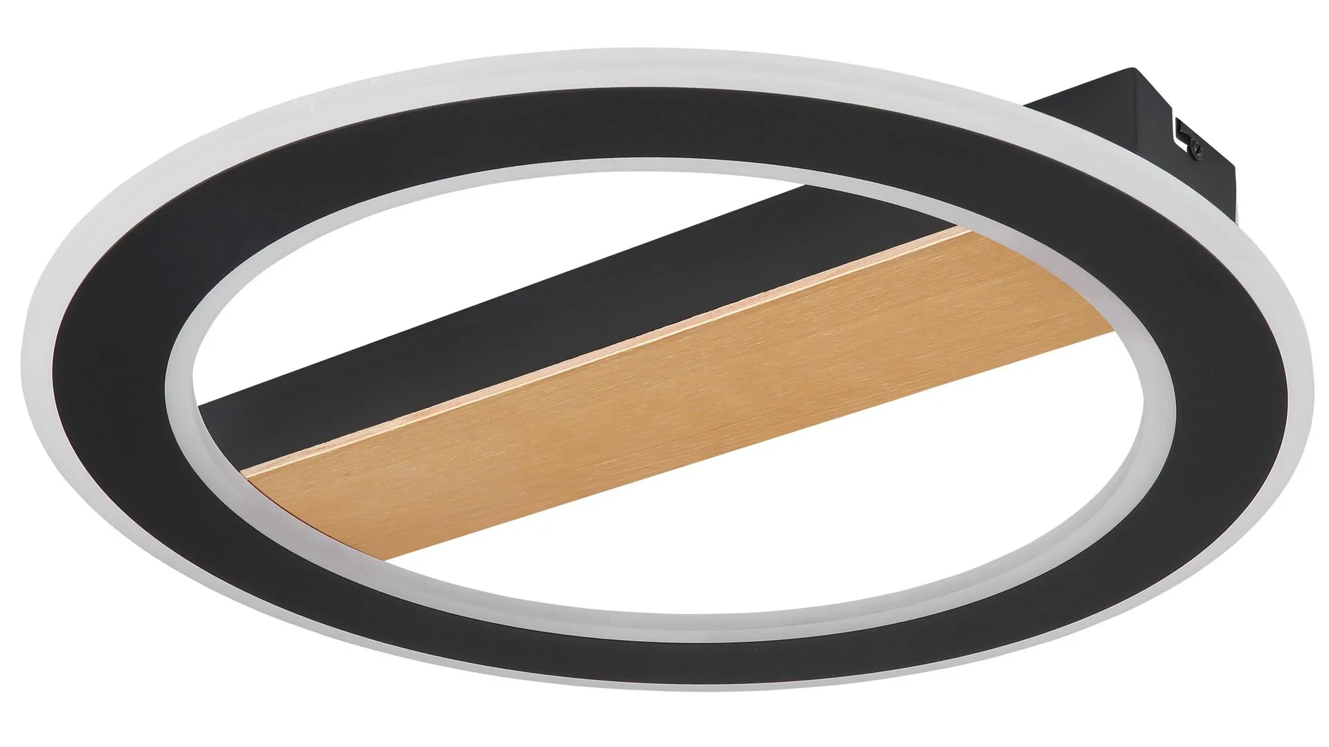 GLOBO LED-Deckenleuchte Mattia, Schwarz & Holz – Durchmesser ca. 45 cm