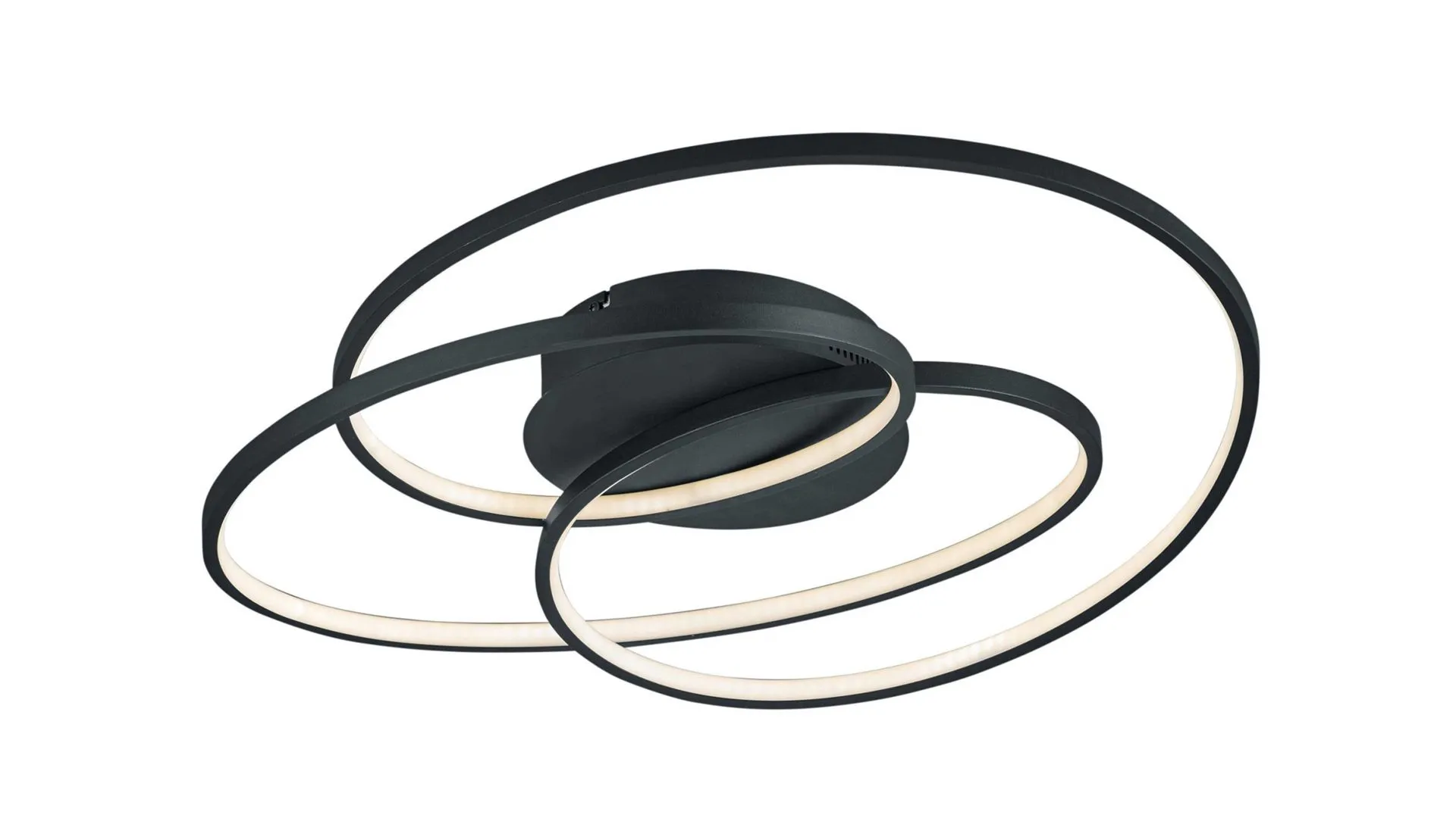 Trio Deckenlampe Gale, mattschwarzes Metall – Durchmesser ca. 80 cm