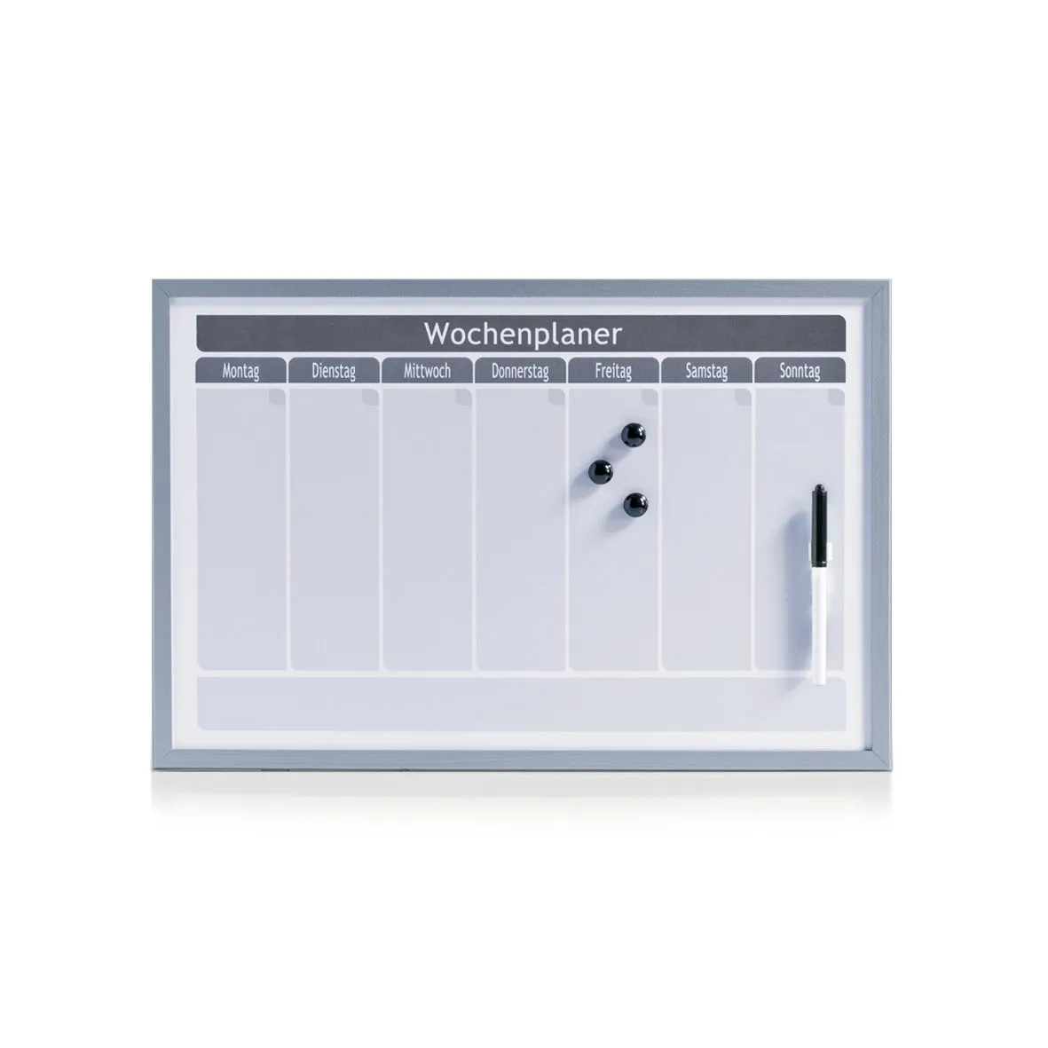 Wochenplaner, alufarbenes Metall - ca. 60 x 40 cm