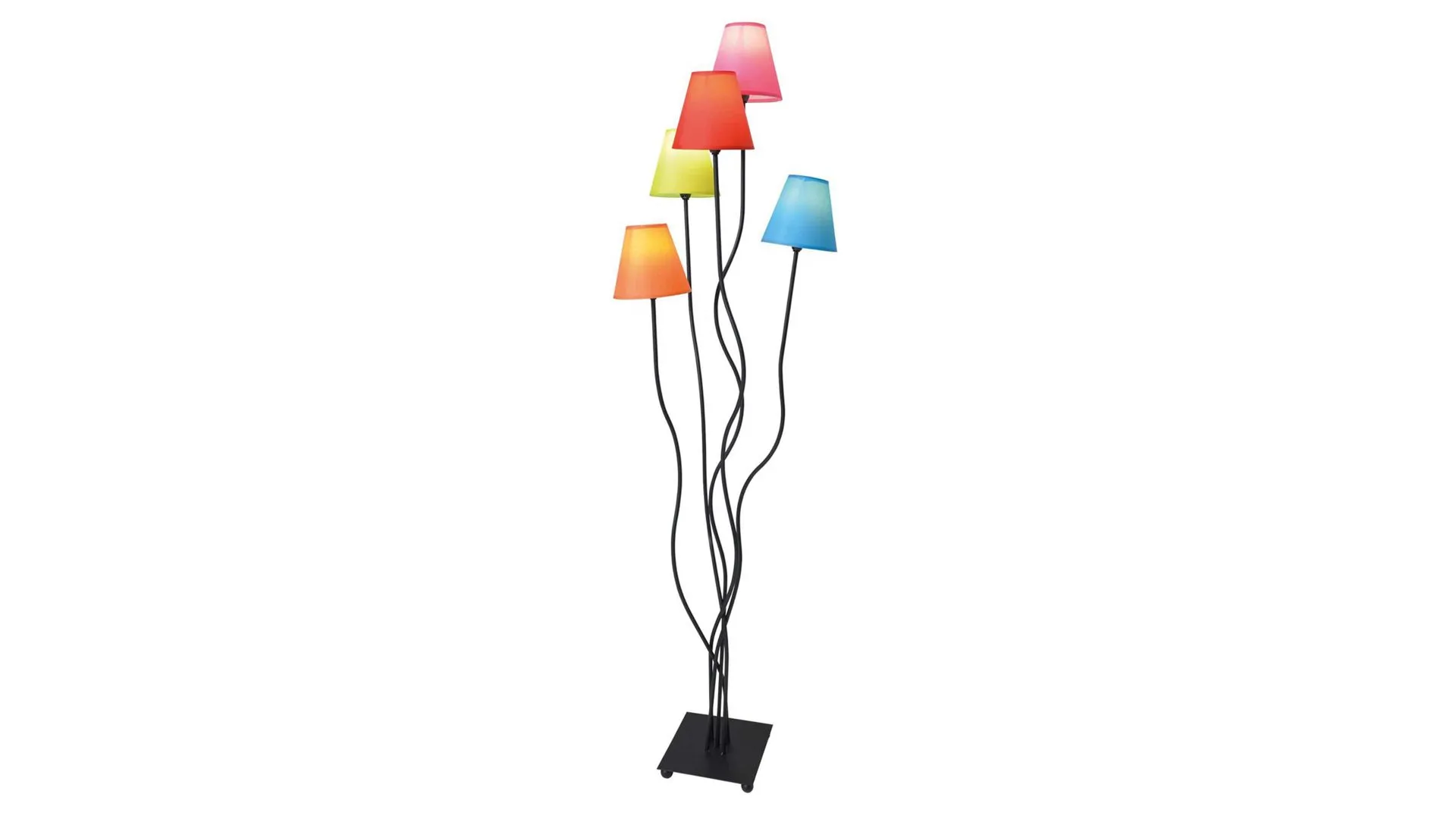 näve Stehlampe Colori, bunte Lampenschirme – Höhe ca. 156 cm