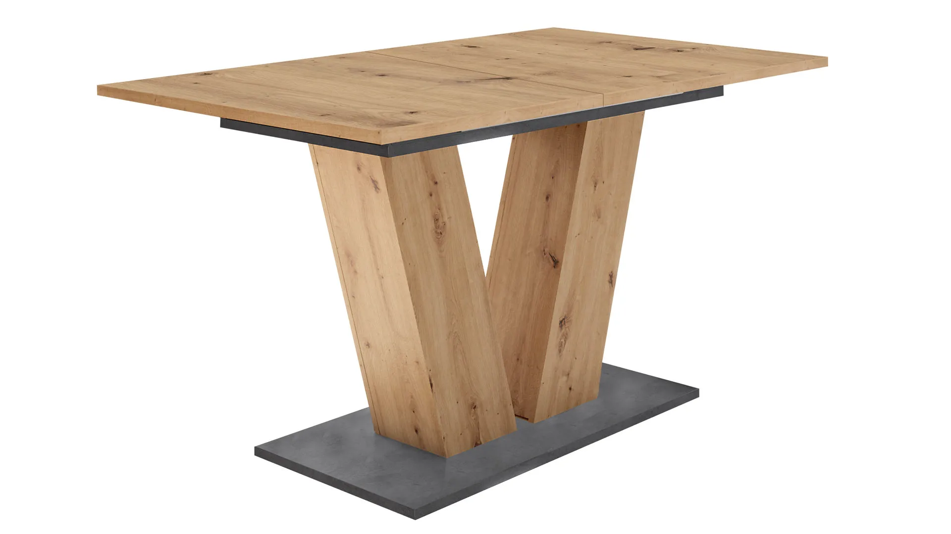 Esstisch Teo, Asteiche & Graphit - ca. 140-180 x 80 cm