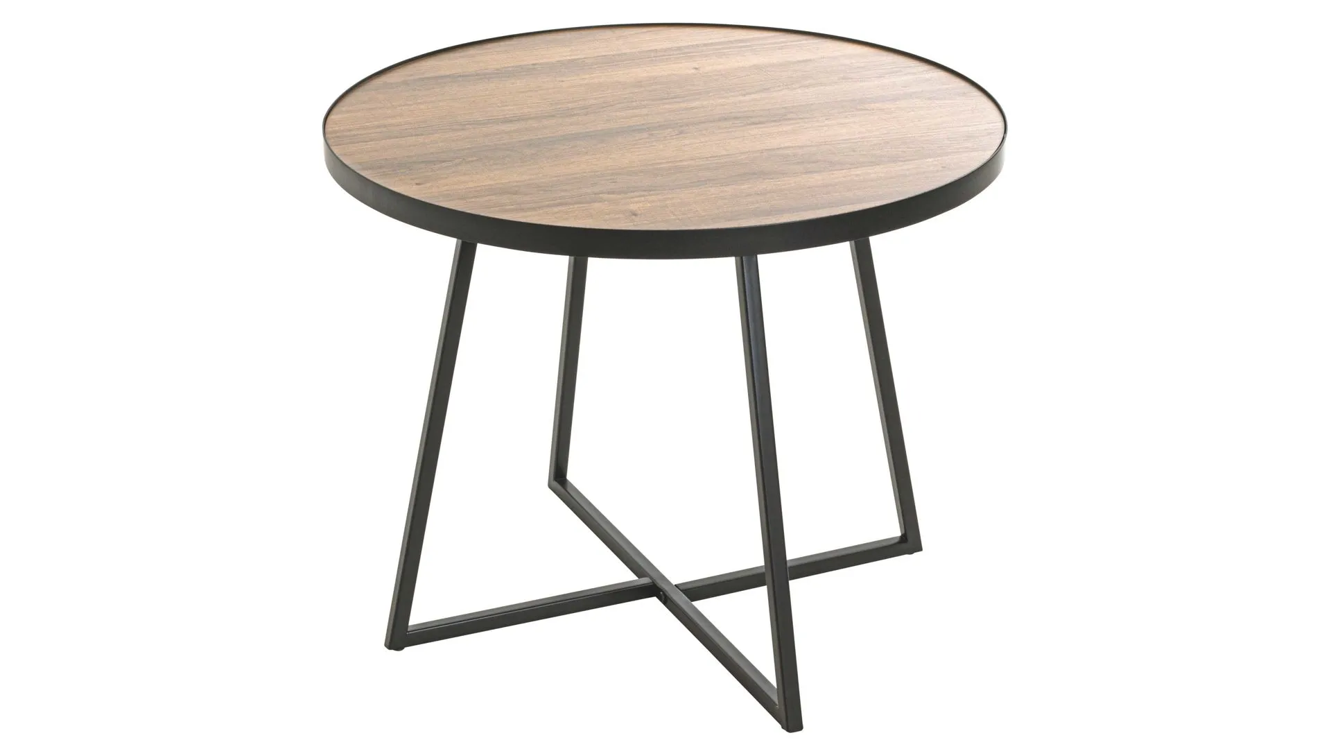 Beistelltisch, Eiche & Schwarz - Durchmesser ca. 48 cm