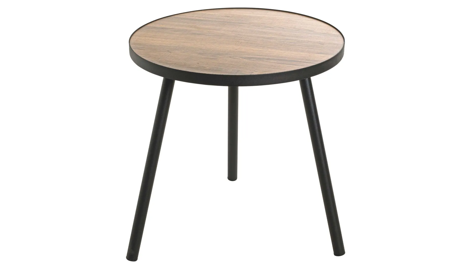 Beistelltisch, Eiche & Schwarz - Durchmesser ca. 50 cm