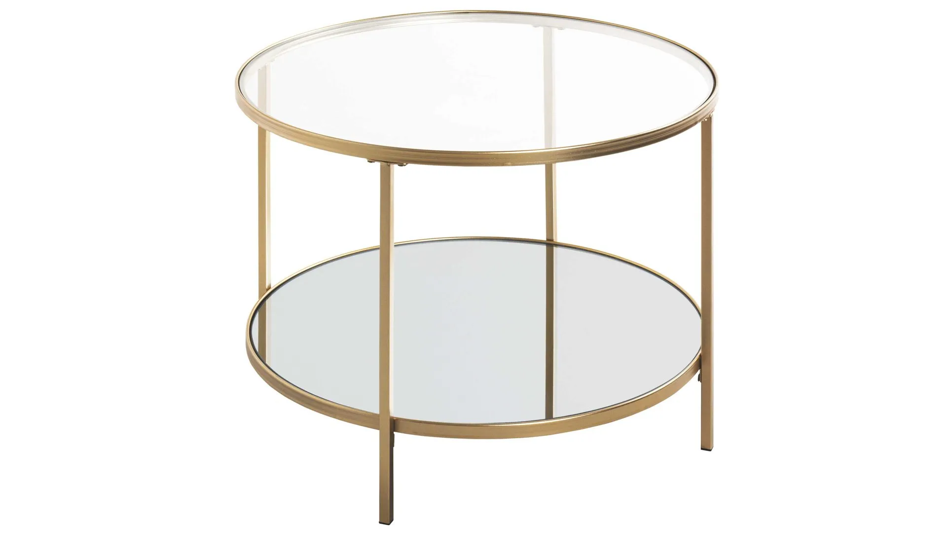 Beistelltisch, goldfarbenes Metall - Durchmesser ca. 60 cm