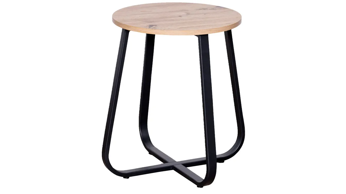 Beistelltisch Merle 1, Artisaneiche & Schwarz - Durchmesser ca. 40 cm