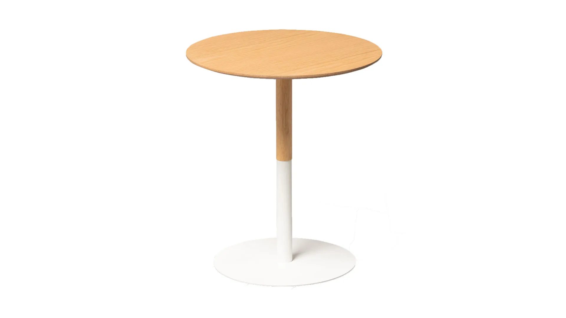 Beistelltisch Zoe 1, Wildeiche & Weiß – Durchmesser ca. 40 cm