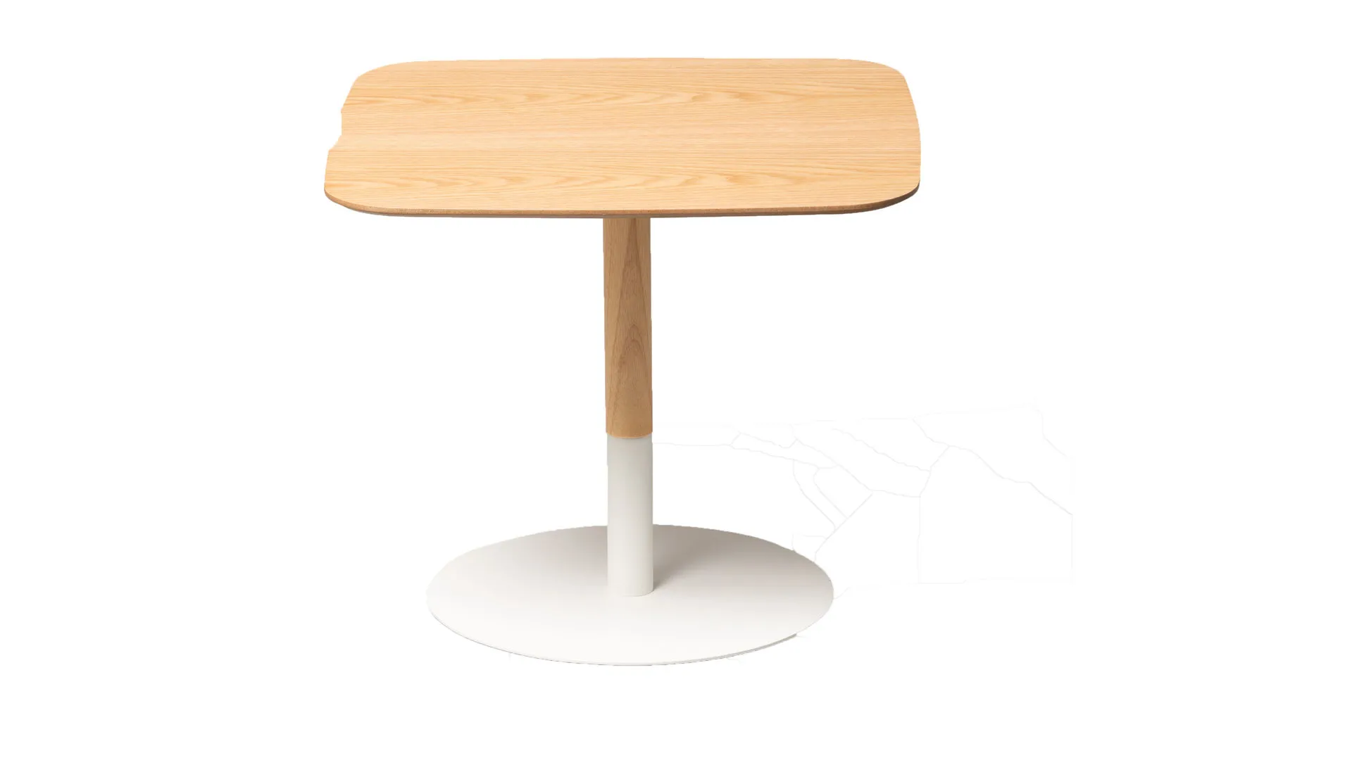 Beistelltisch Zoe 2, Wildeiche & Weiß – ca. 48 x 40 cm