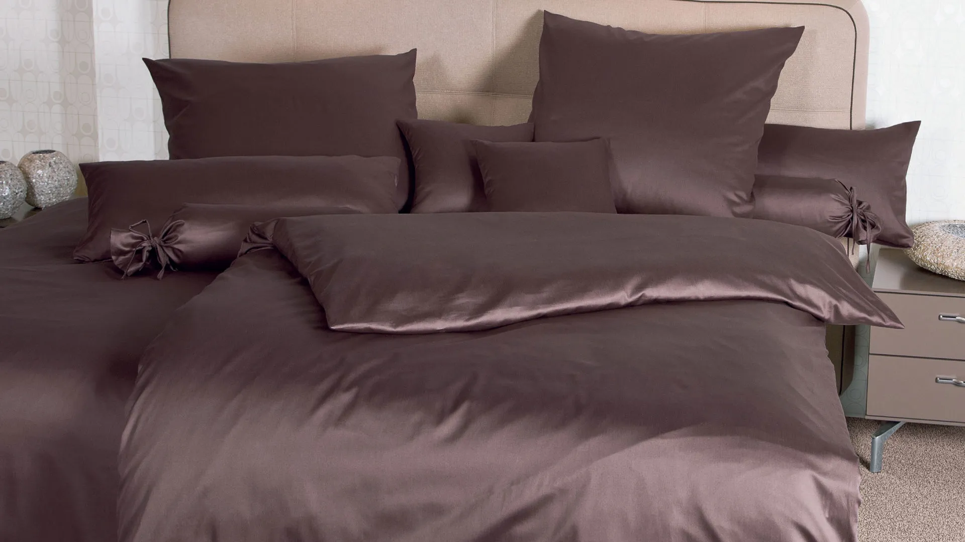 Janine® Bettwäsche-Set, Schoko - ca. 200 x 200 cm