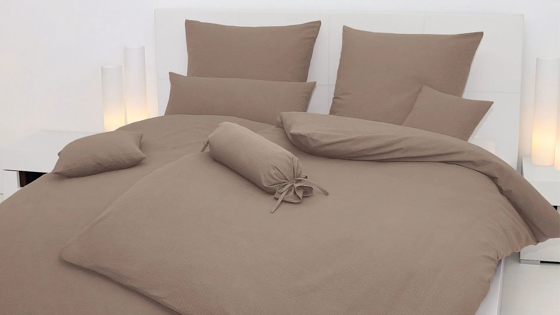 Janine® Bettwäsche-Set, taupe – ca. 135 x 200 cm