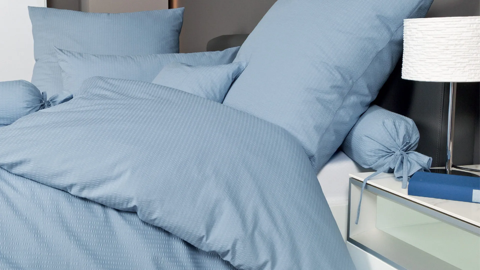 Janine® Bettwäsche-Set, Perlblau – ca. 135 x 200 cm