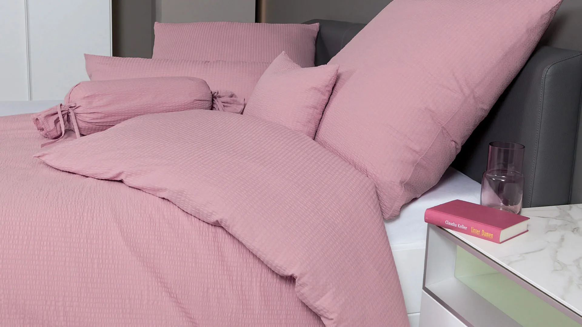 Janine® Bettwäsche-Set, kreiderosé – ca. 135 x 200 cm