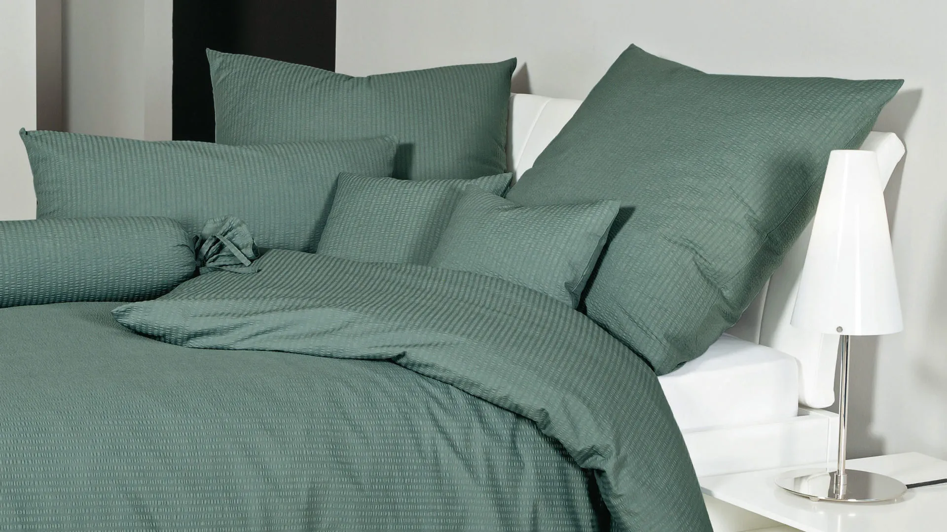 Janine® Bettwäsche-Set, salbeigrün – ca. 135 x 200 cm