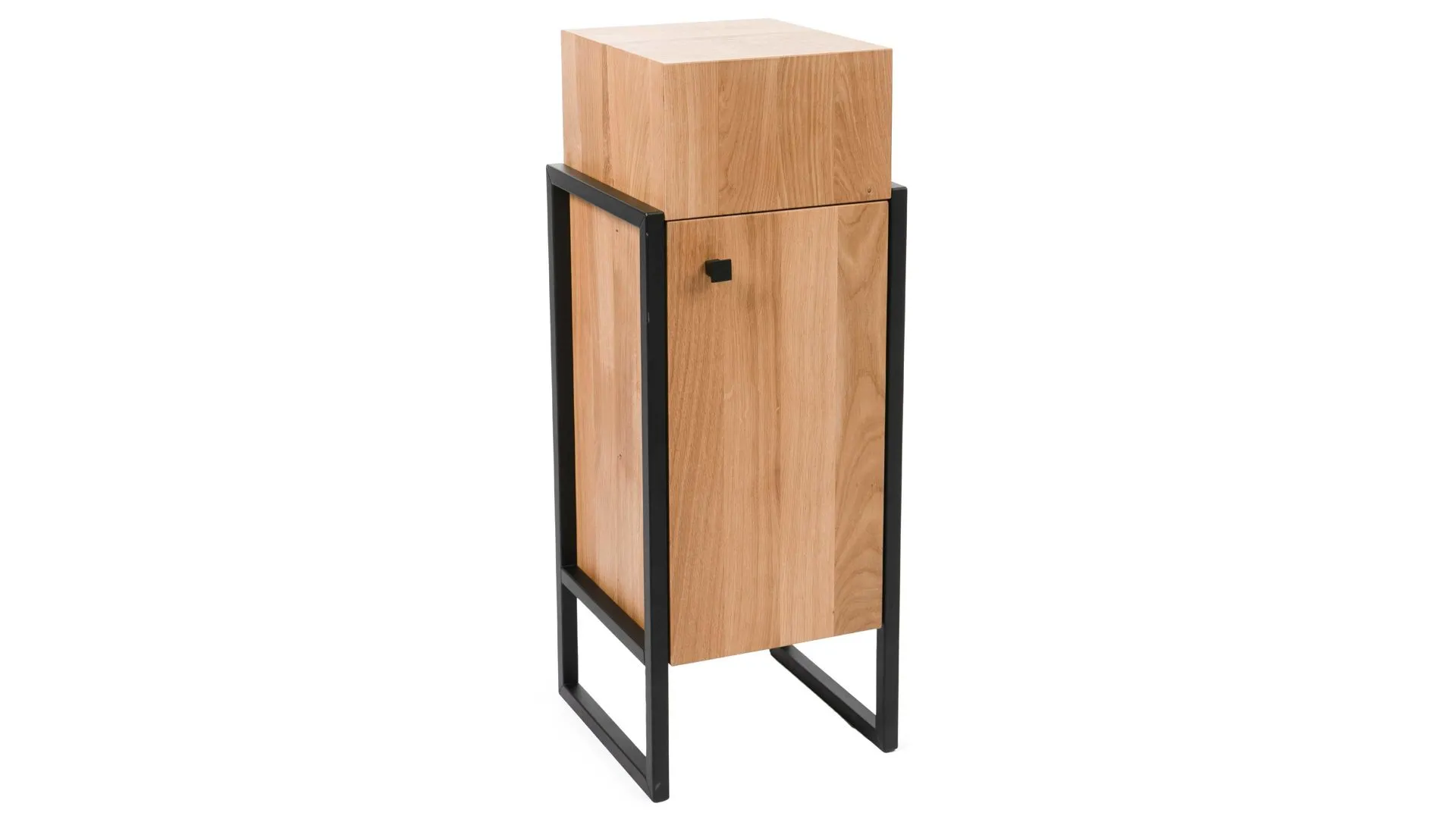 Kommode Bolzano 3, Wildeiche & schwarzes Metallgestell