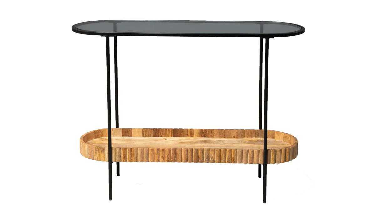 Konsole Jason 3, Mangoholz & Schwarz - Breite ca. 107 cm