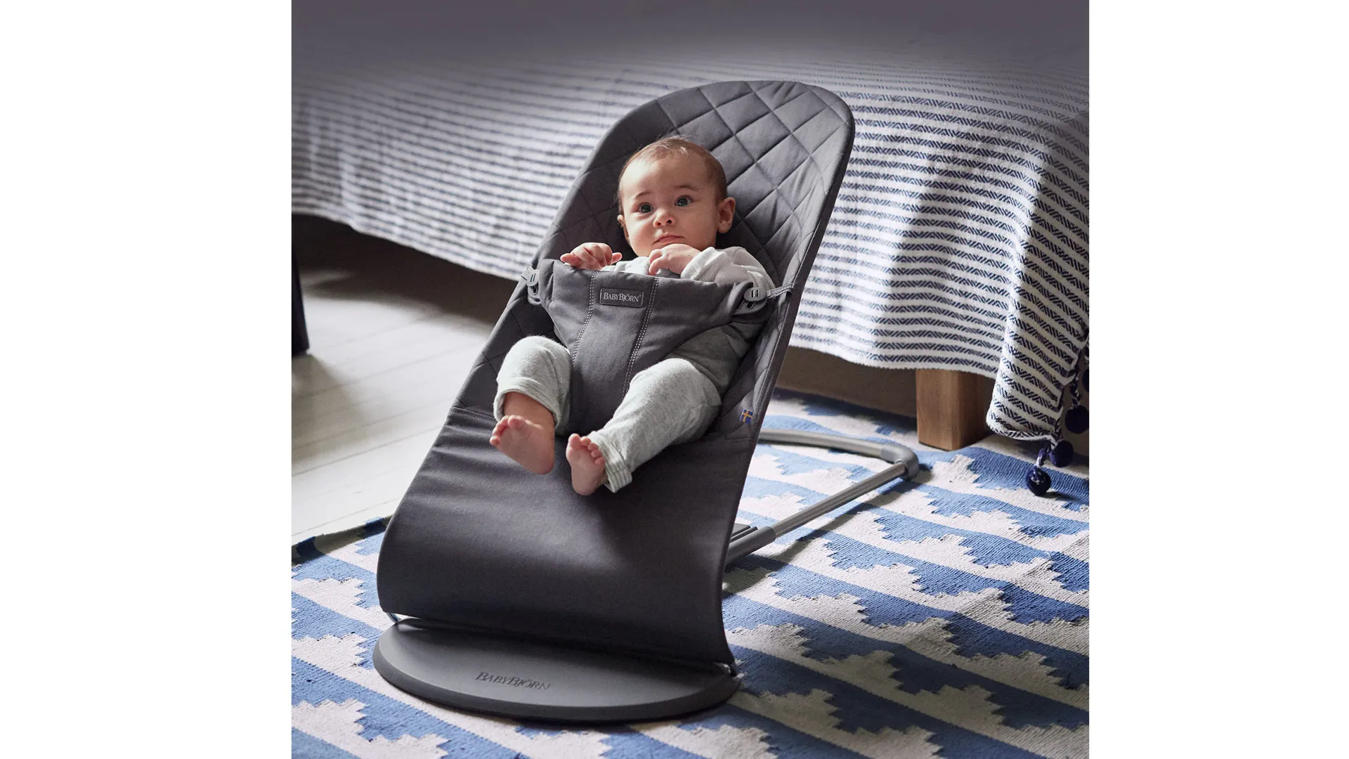 Babybjörn Babywippe BLISS 100% Baumwolle, Anthrazitgrau