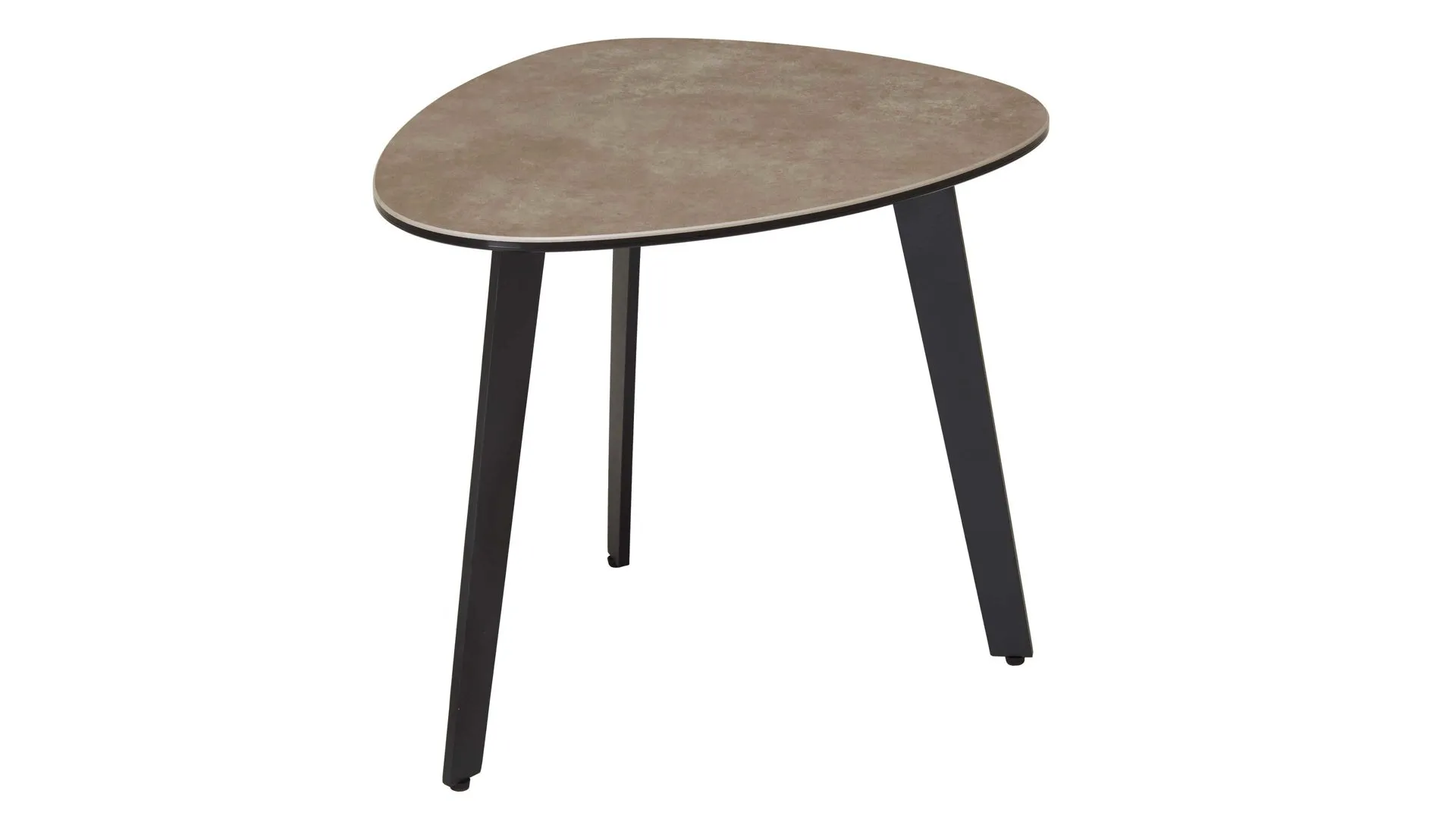 AKANTE Beistelltisch Galet, Zementgrau & Schwarz - ca. 45 x 55 cm