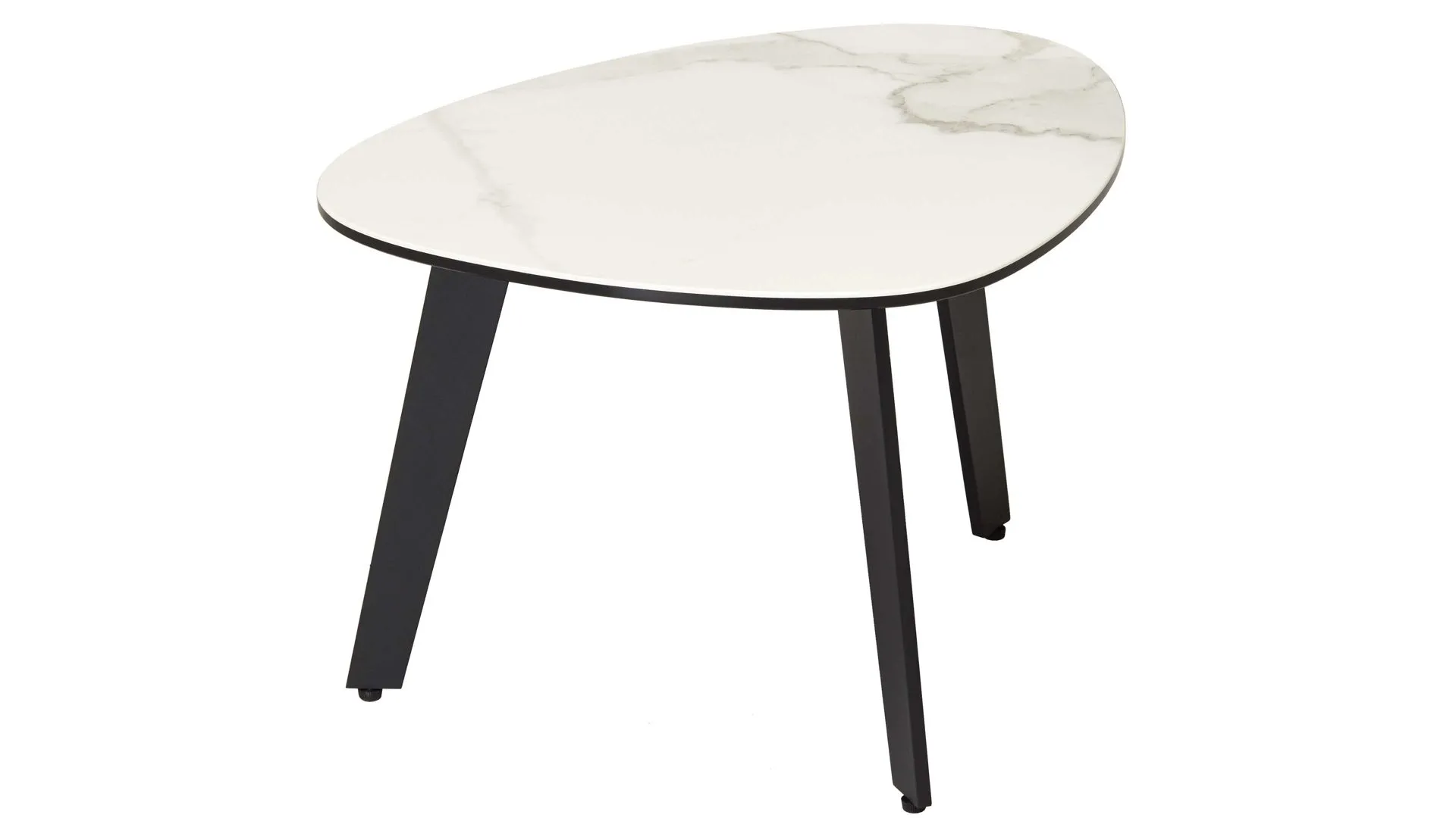 AKANTE Beistelltisch Galet, Marmor & Schwarz - ca. 45 x 55 cm