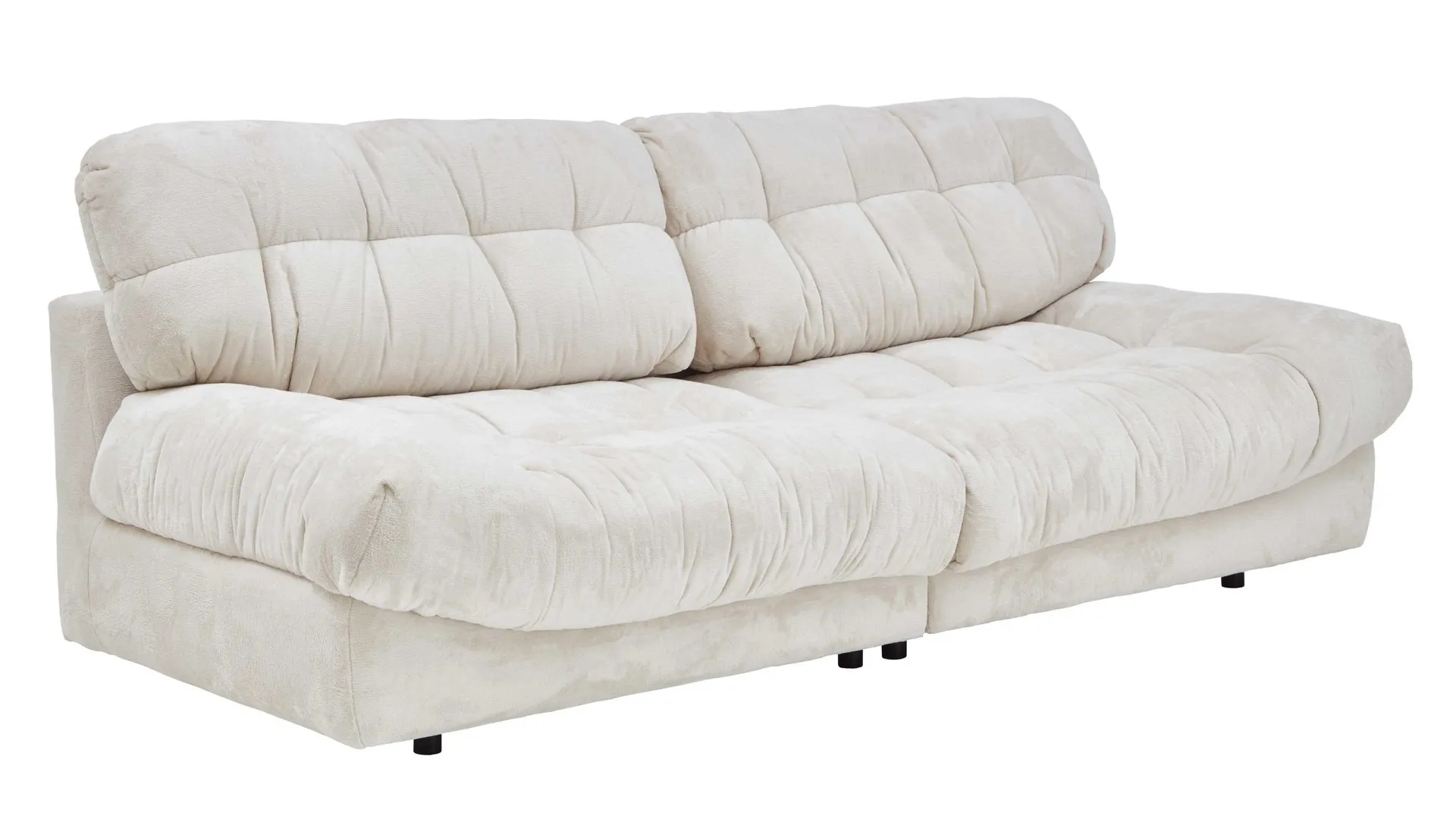 Bigsofa Rometta, weiße Chenille 387.77 - Länge ca. 262 cm