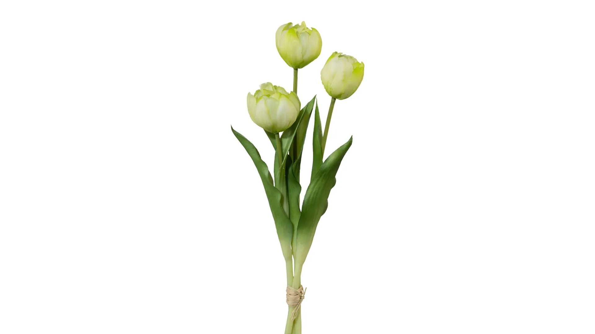 Tulpenstrauß Ivon, weiße Textilblüten – Höhe ca. 37 cm