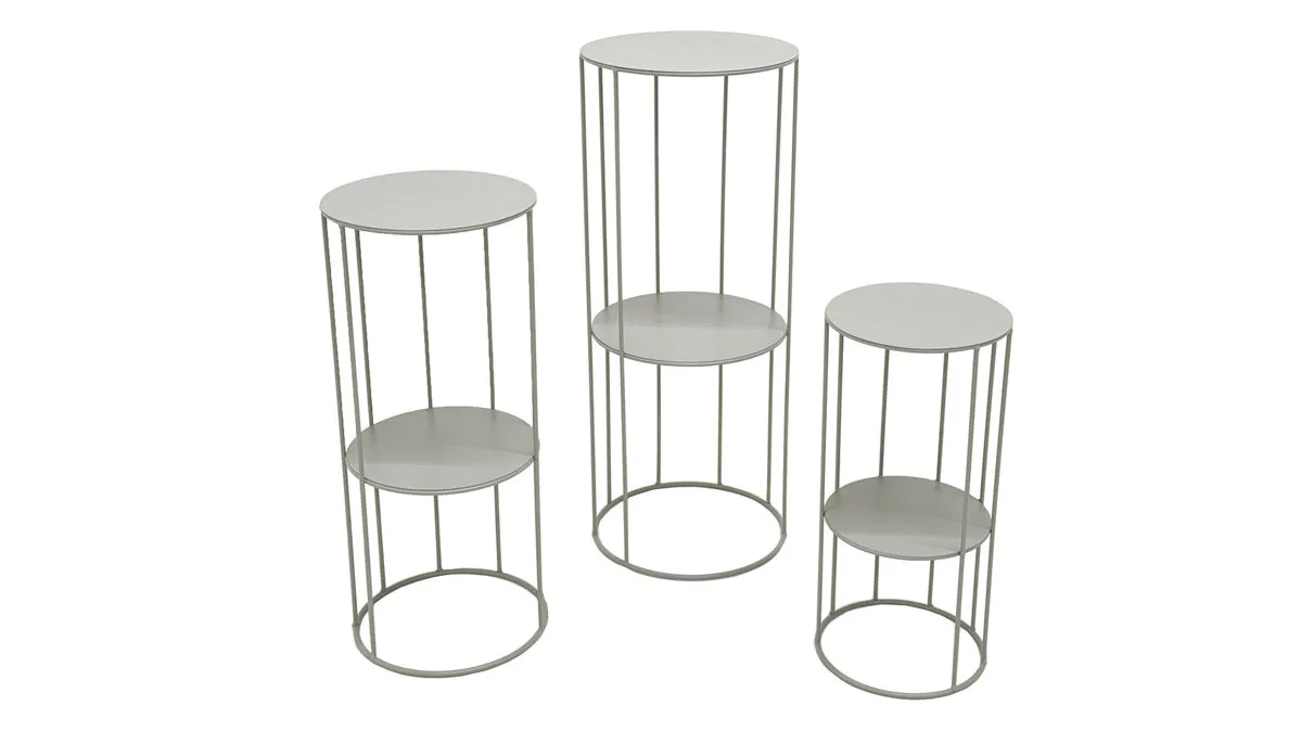 Blumensäule - 3er-Set, Grau - Höhe ca. 45, 57, 70 cm