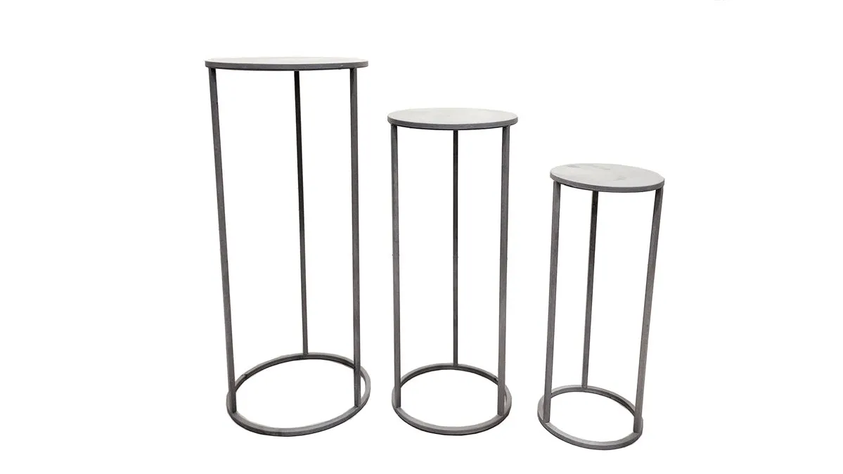 Blumensäule - 3er-Set, Grau - Höhe ca. 50, 60, 70 cm