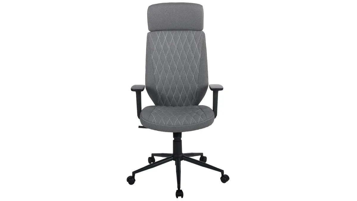 Chefsessel Wanja, dunkelgrauer Bezug & schwarzes Drehkreuz