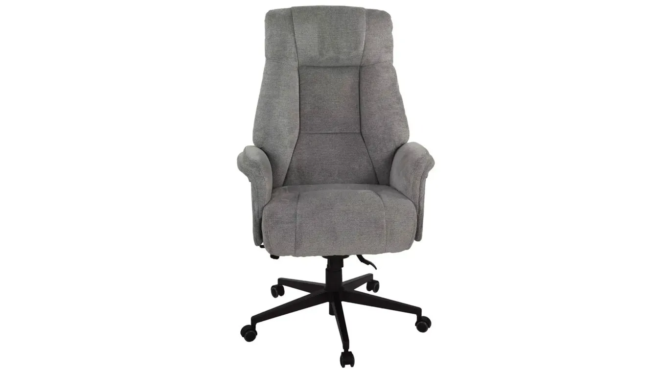 Chefsessel Otto XXL, grauer Webstoff 112 & schwarzes Drehkreuz