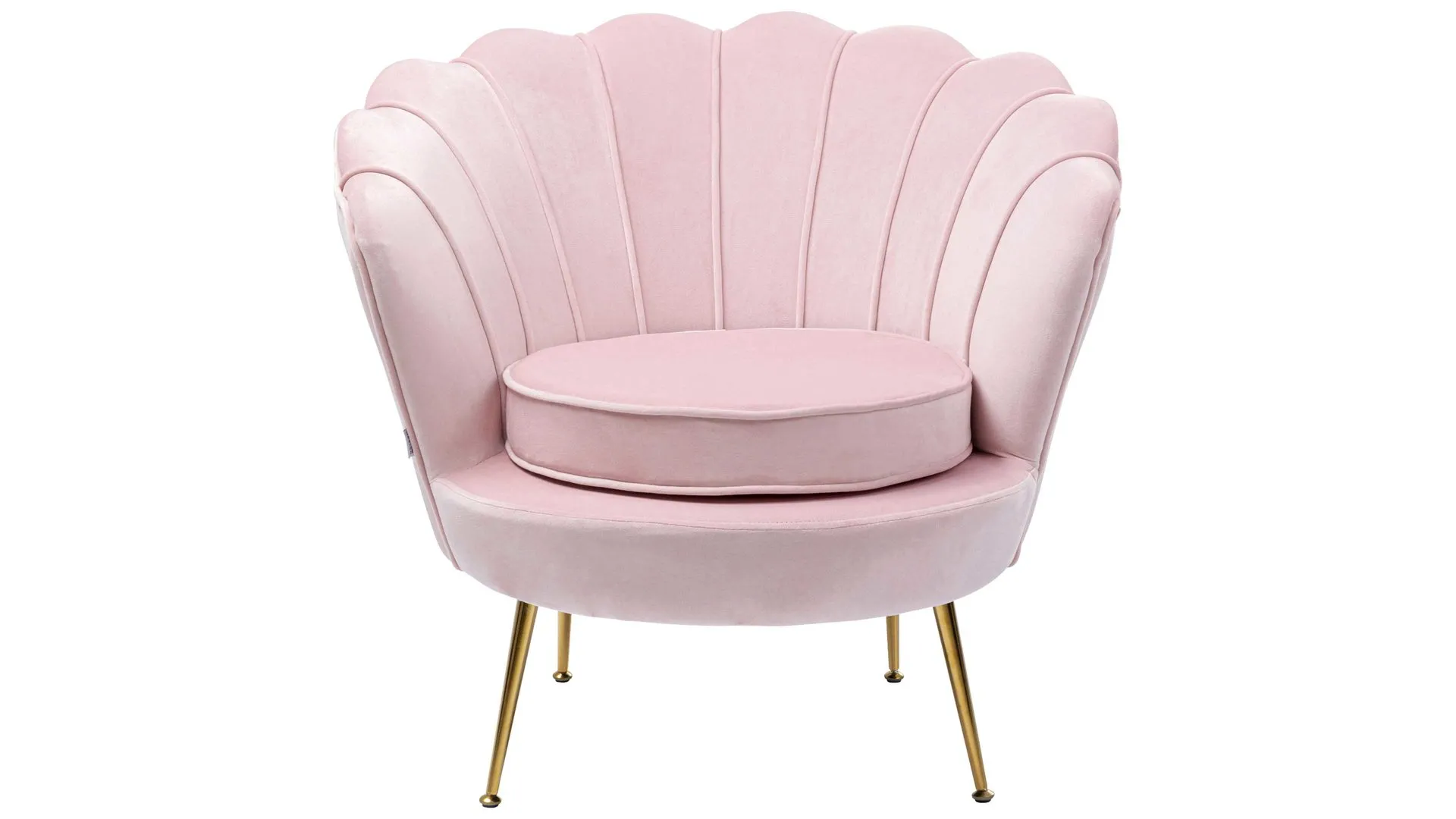 KARE DESIGN Sessel Water Lily, rosa Stoffbezug & Messing