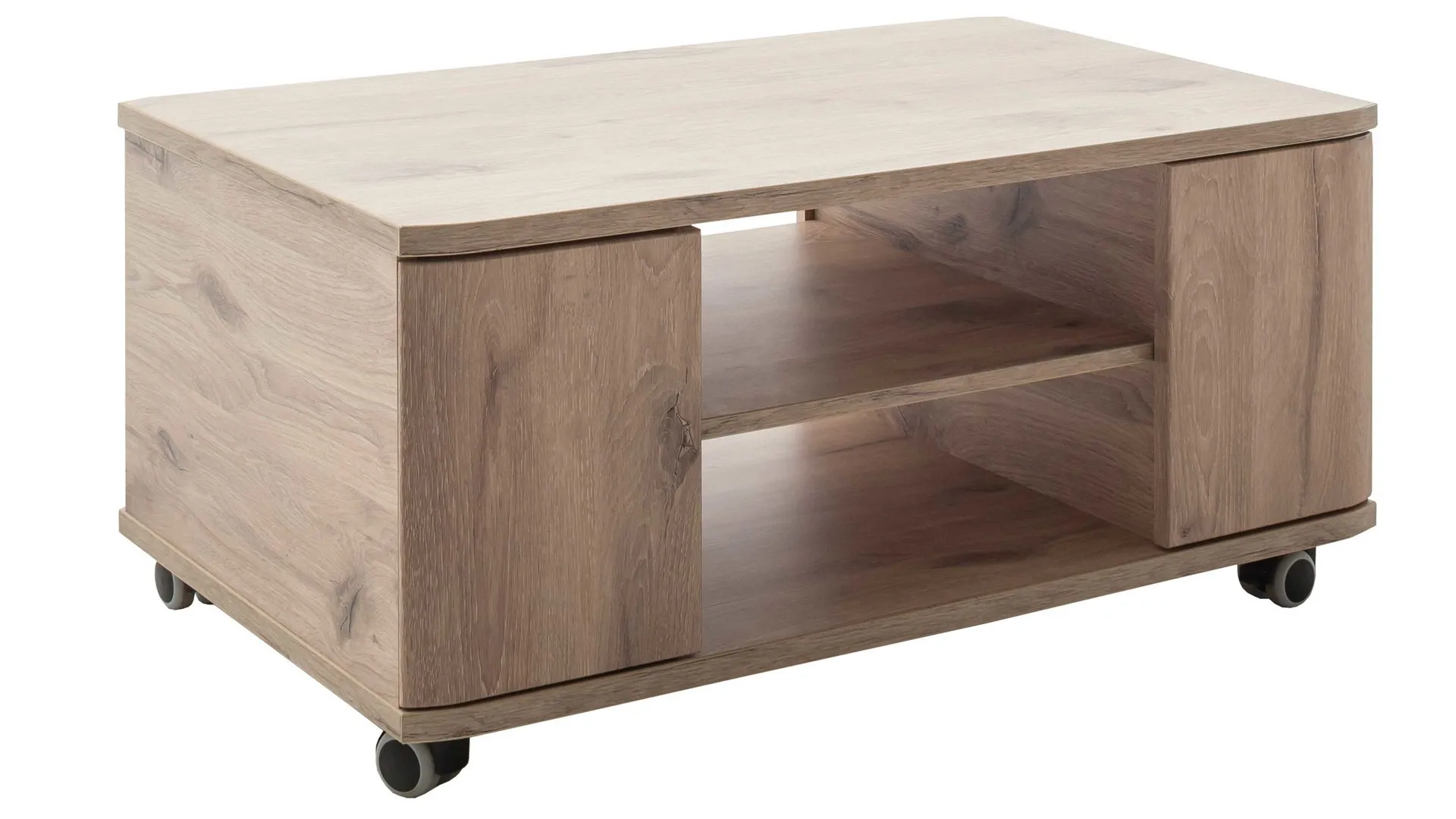 Wohnprogramm Prato - Couchtisch, Viking Oak, rollbar - ca. 92 x 55 cm