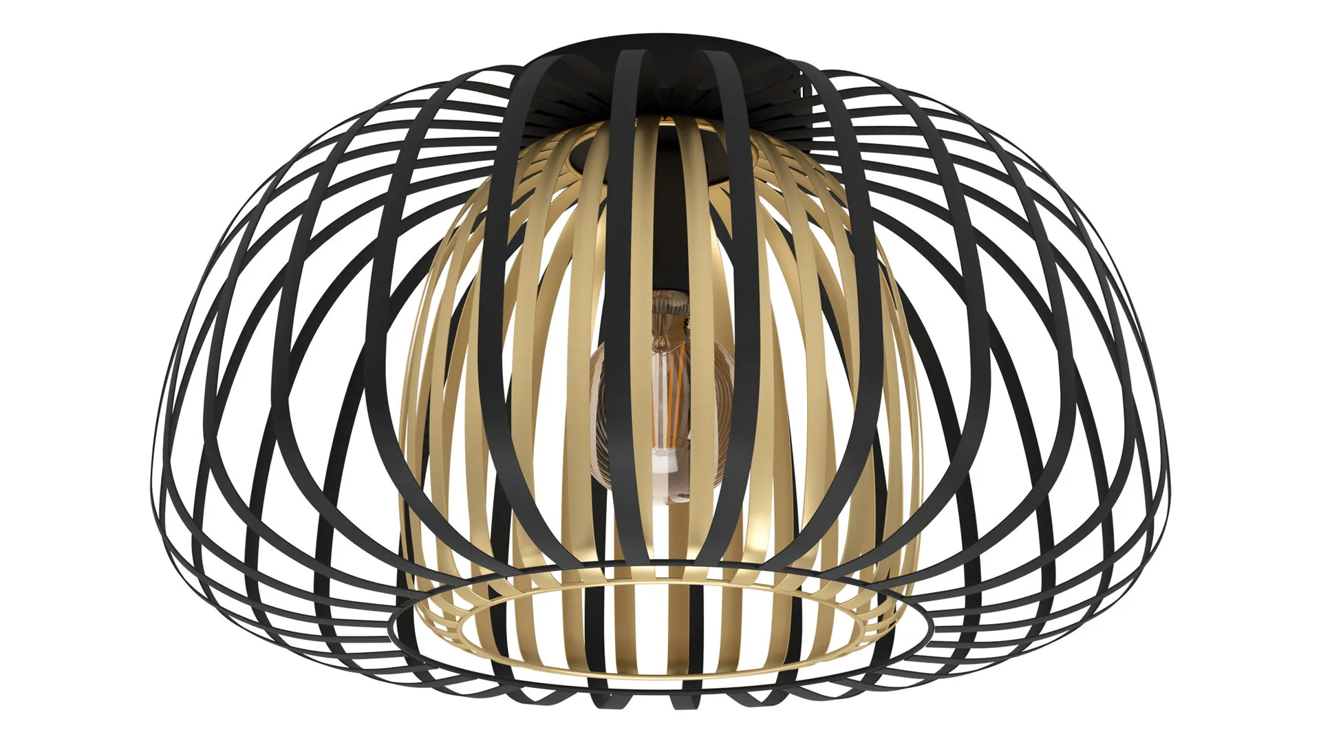 EGLO Deckenleuchte Encinitos, Schwarz & Messing- Durchmesser ca. 45 cm