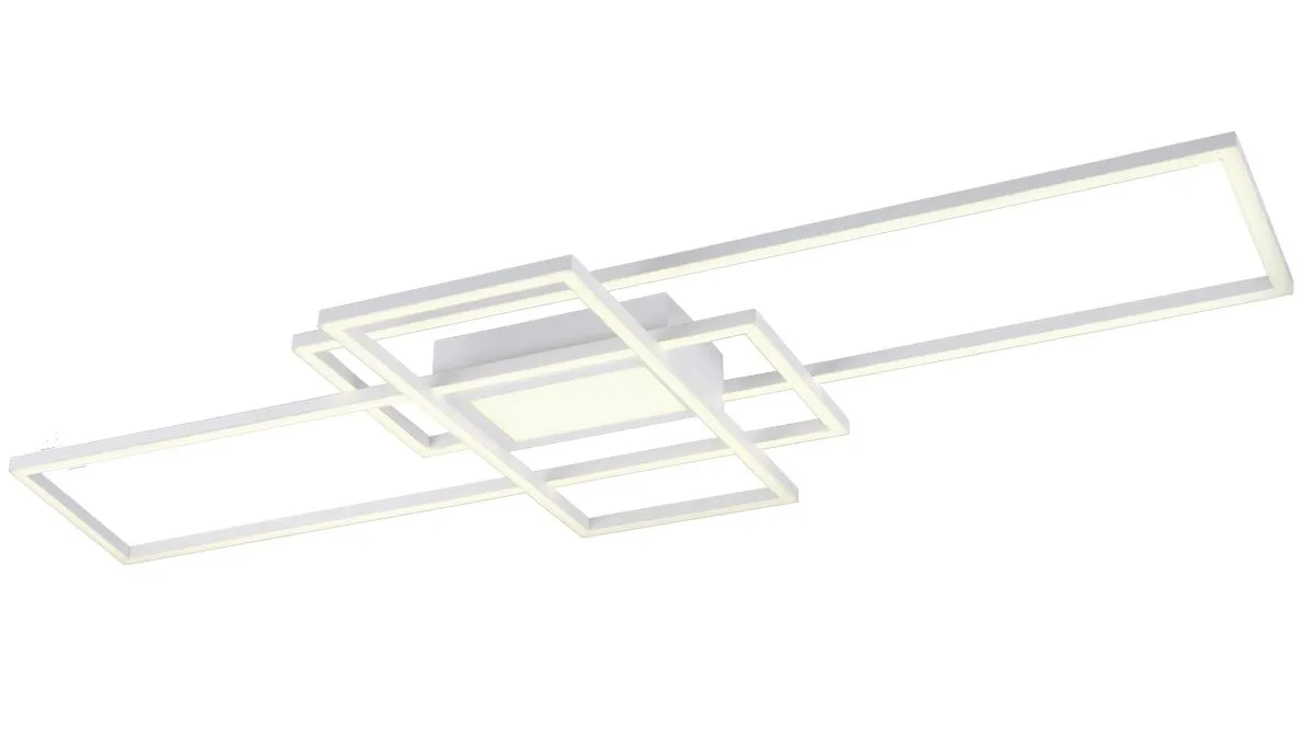 Trio Deckenleuchte Irvine, weißes Metall – Länge ca. 105 cm