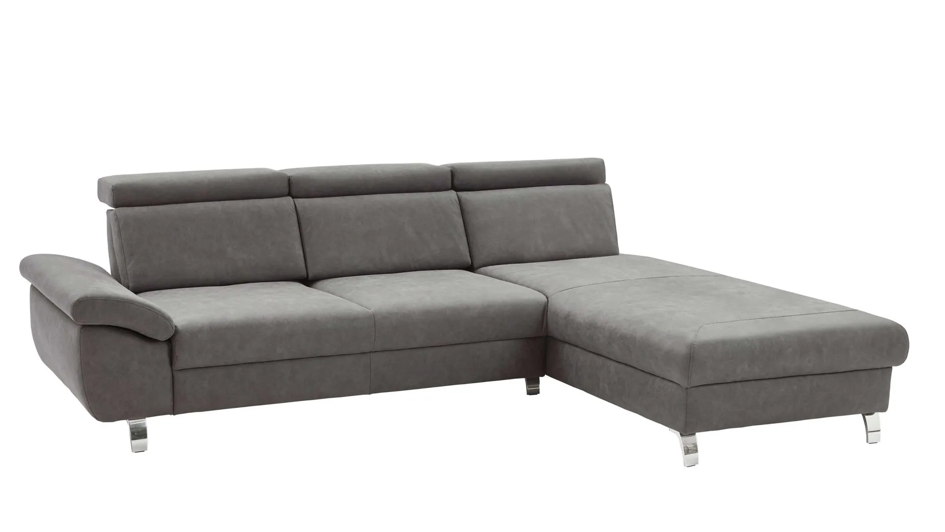 Polsterprogramm Rhodos - Ecksofa, anthrazitfarbener Stoff Bulus - ca. 280 x 210 cm