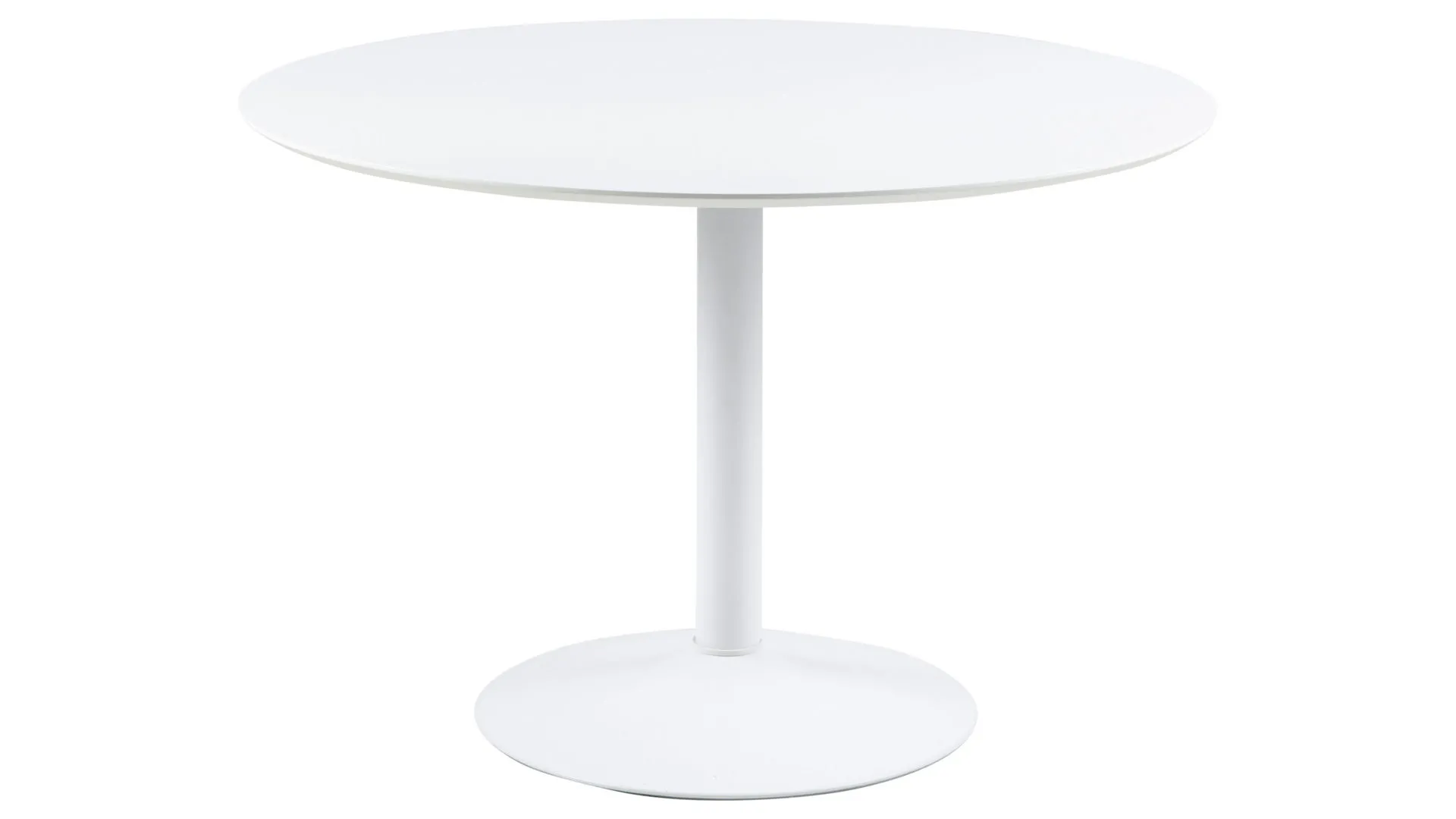 Esstisch Ibiza im Retrolook als Esszimmermöbel, Weiß – Durchmesser ca. 110 cm