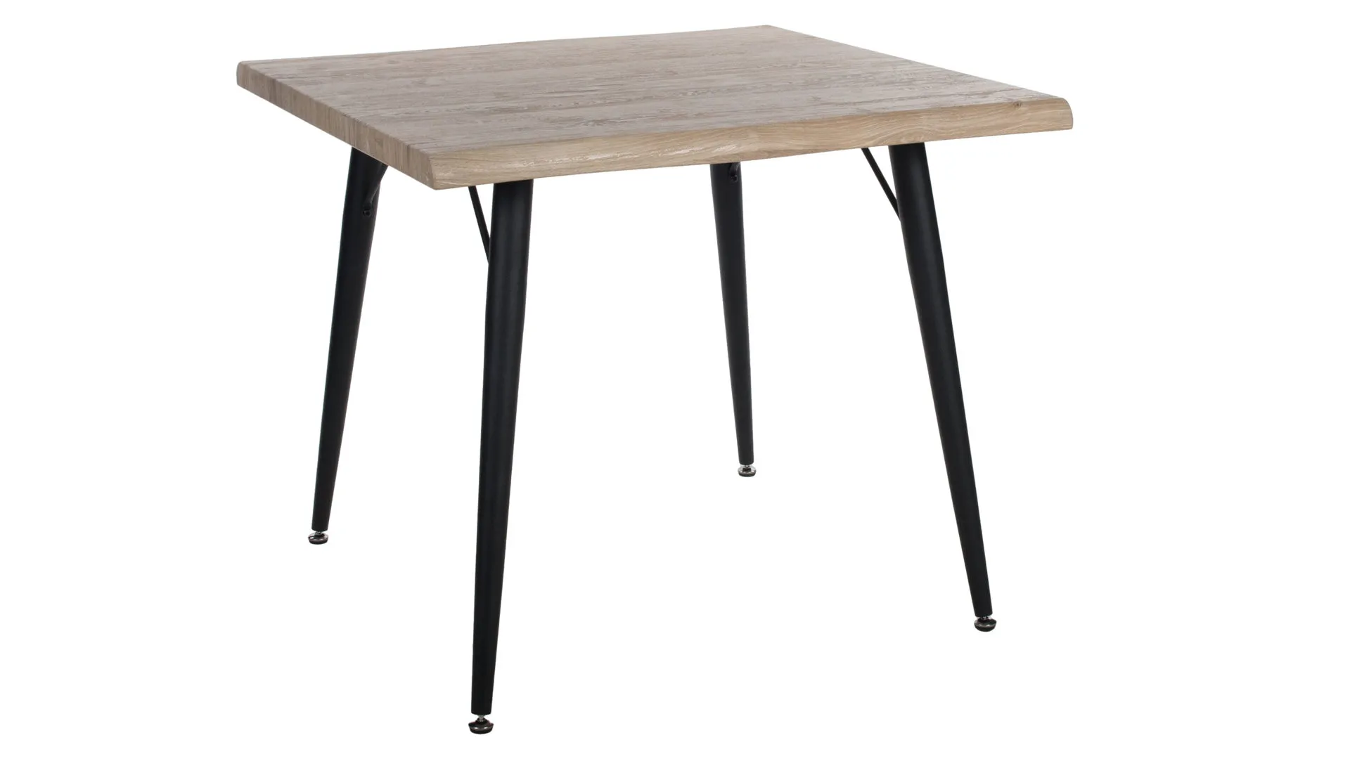 Esstisch Tailin, Wildeiche & schwarzes Gestell - ca. 90 x 90 cm
