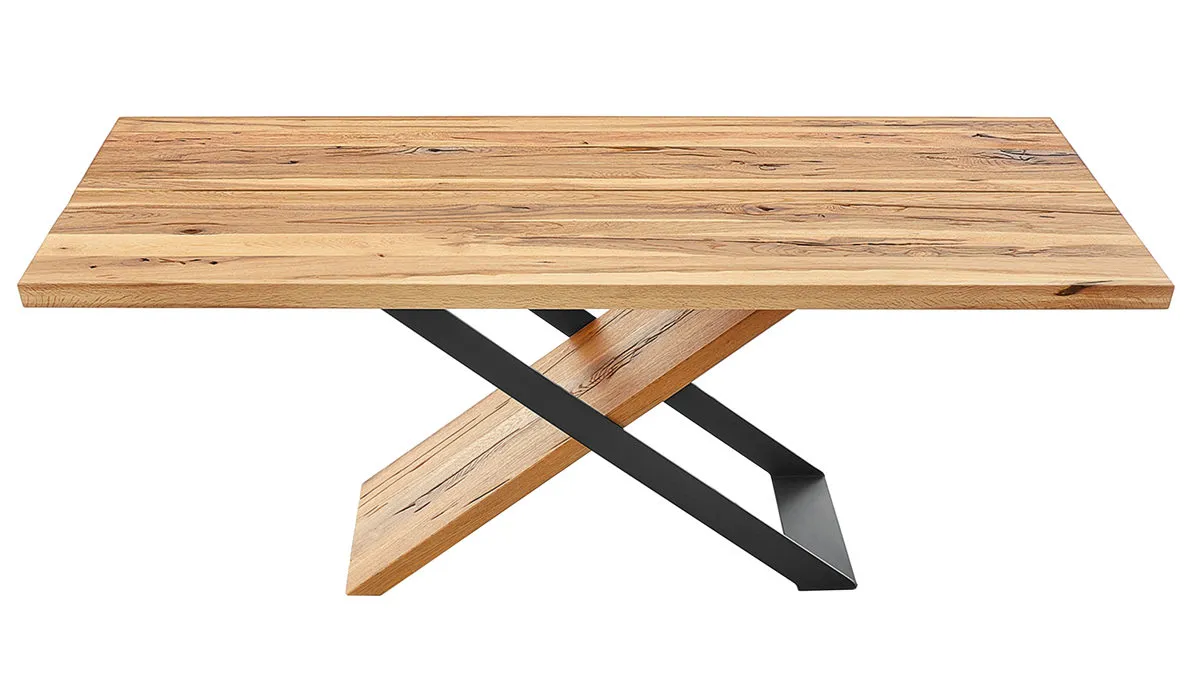 KOINOR Esstisch Alino, geölte Balkeneiche & Metallgestell - ca. 160 x 90 cm