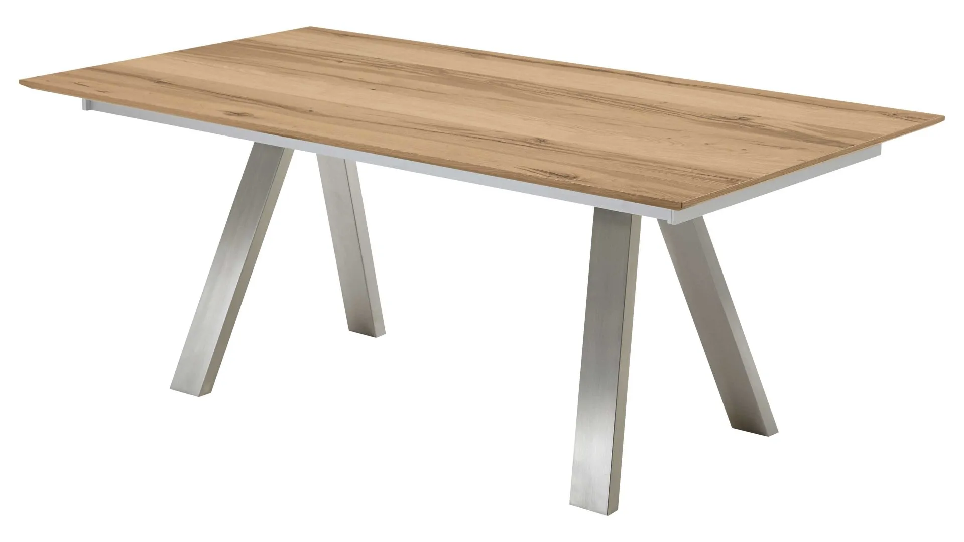 VENJAKOB Esstisch ET159, Eiche rustico & Edelstahl – ca. 190 x 100 cm
