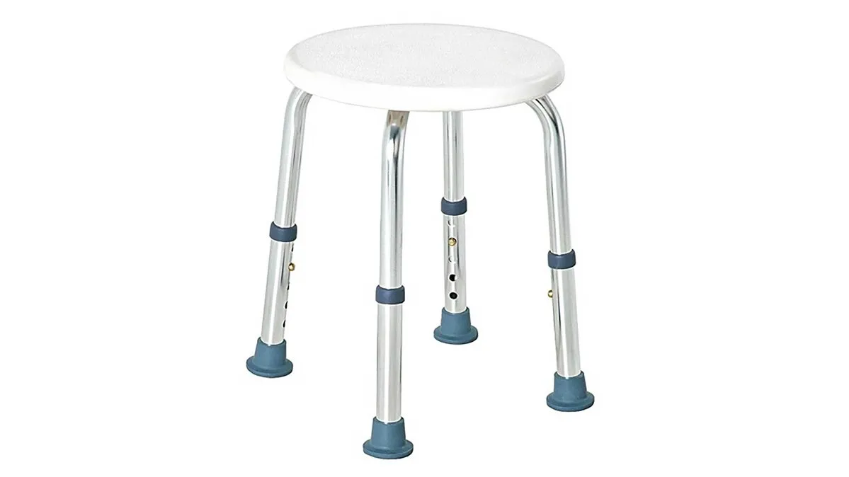 Haku Möbel - Hocker Help rund, weiß mit Gestell aus Aluminium