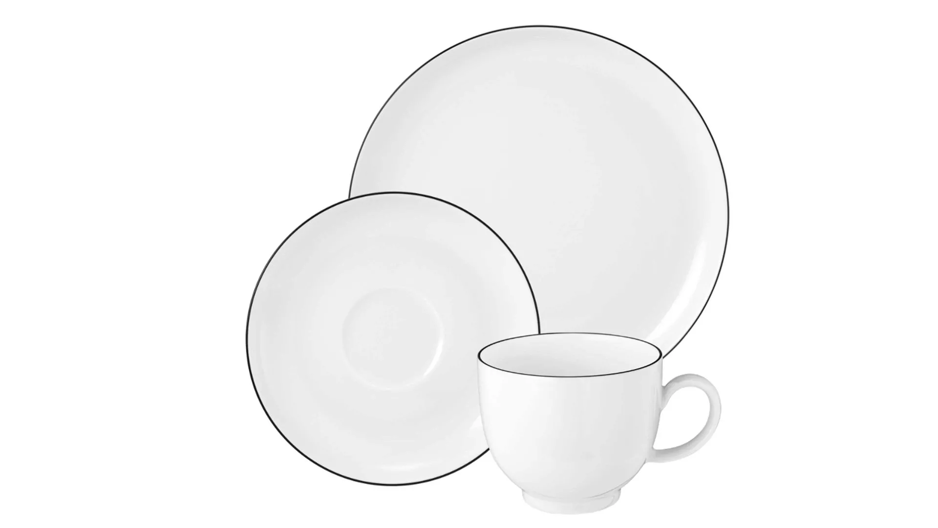 Seltmann Kaffeeservice Lido, weißes Porzellan - 18-teilig